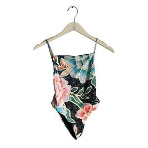 Mara Hoffman Square Neck Arcadia One Piece Swimsuit Boho Floral Botanical XS